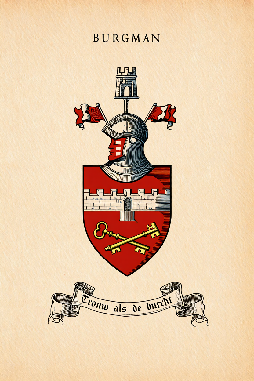 Familiewapen van de achternaam BURGMAN (vergrendeld)