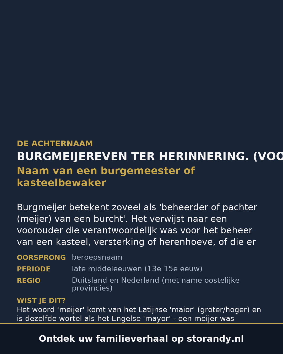 Familiewapen van de achternaam BURGMEIJEREVEN TER HERINNERING. (VOORBEELD) PAPA OF OPA ZIT