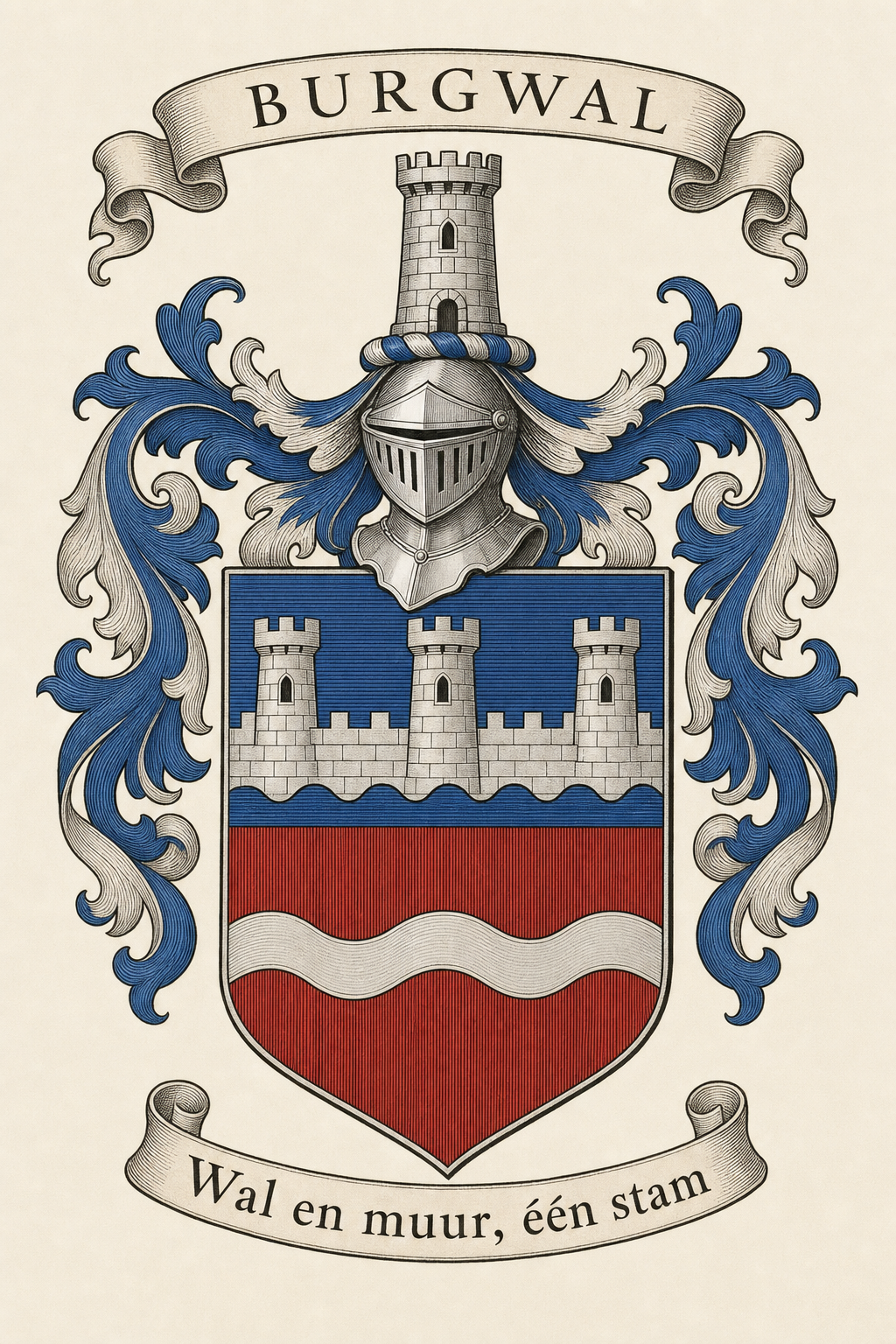 Familiewapen van de achternaam BURGWAL (vergrendeld)