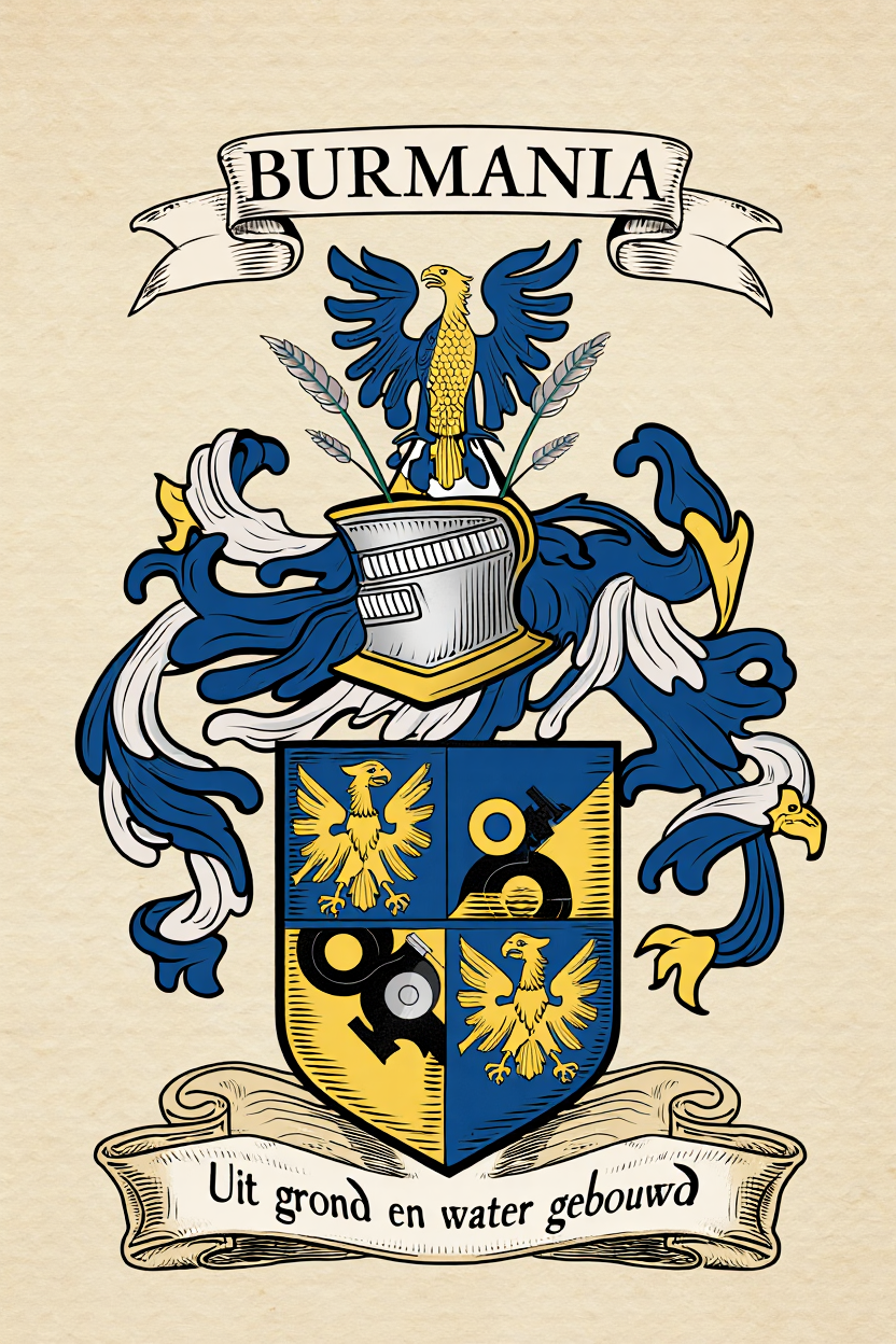 Familiewapen van de achternaam BURMANIA (vergrendeld)
