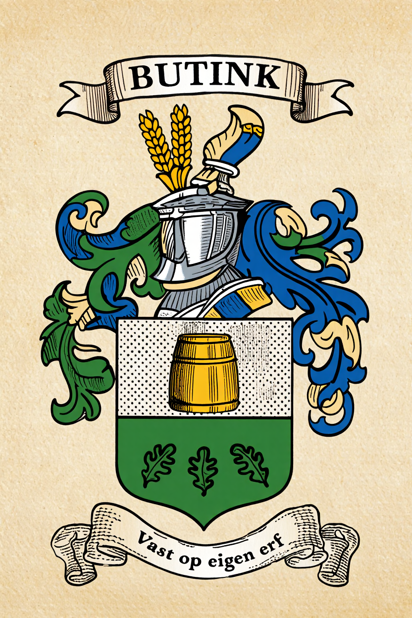 Familiewapen van de achternaam BUTINK (vergrendeld)