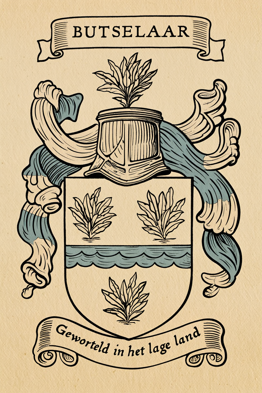 Familiewapen van de achternaam BUTSELAAR (vergrendeld)