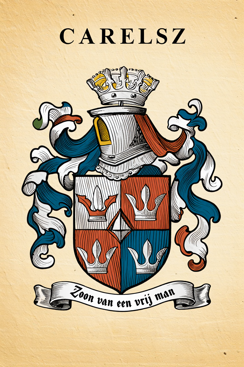 Familiewapen van de achternaam CARELSZ (vergrendeld)
