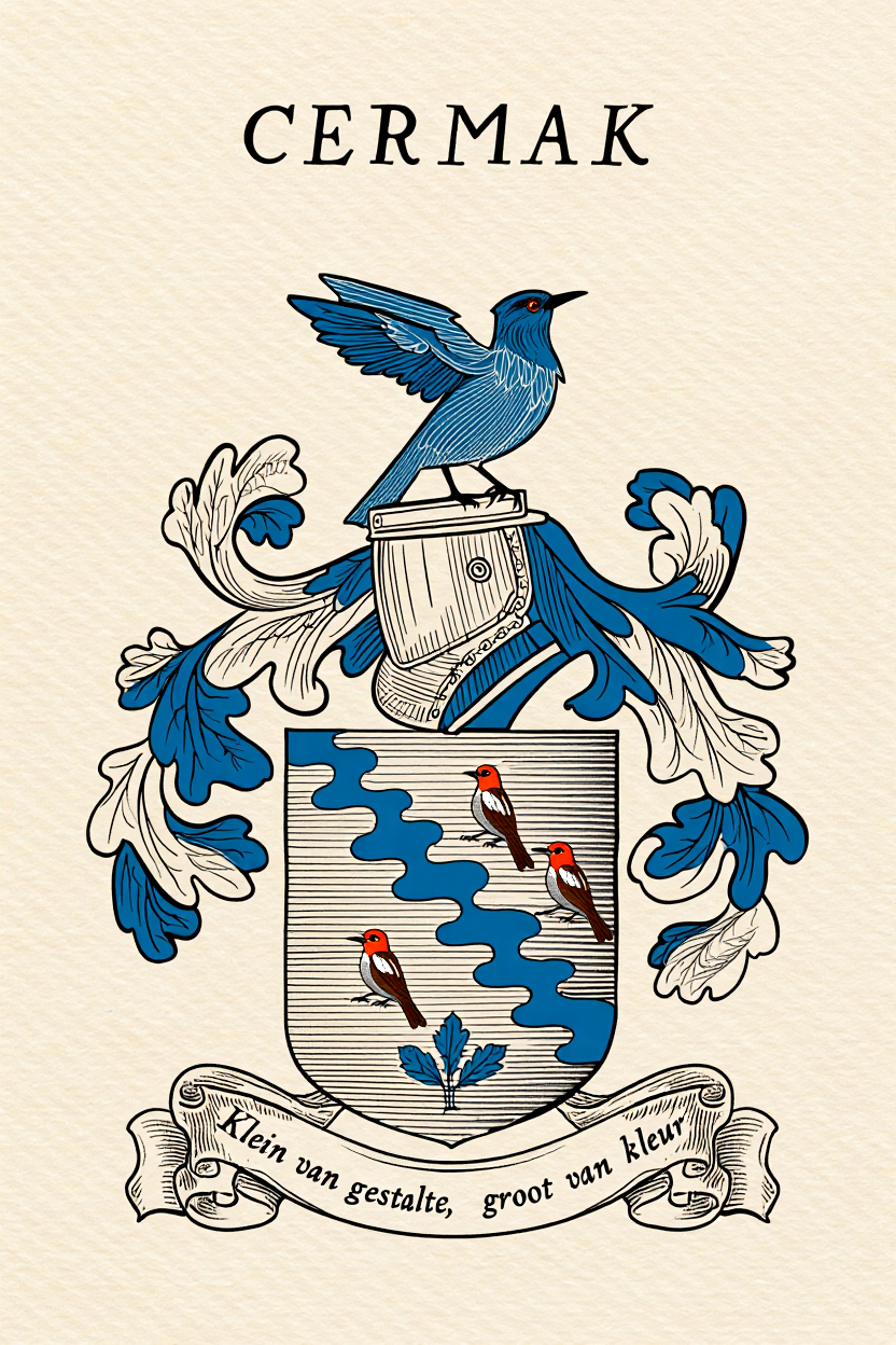 Familiewapen van de achternaam CERMAK (vergrendeld)