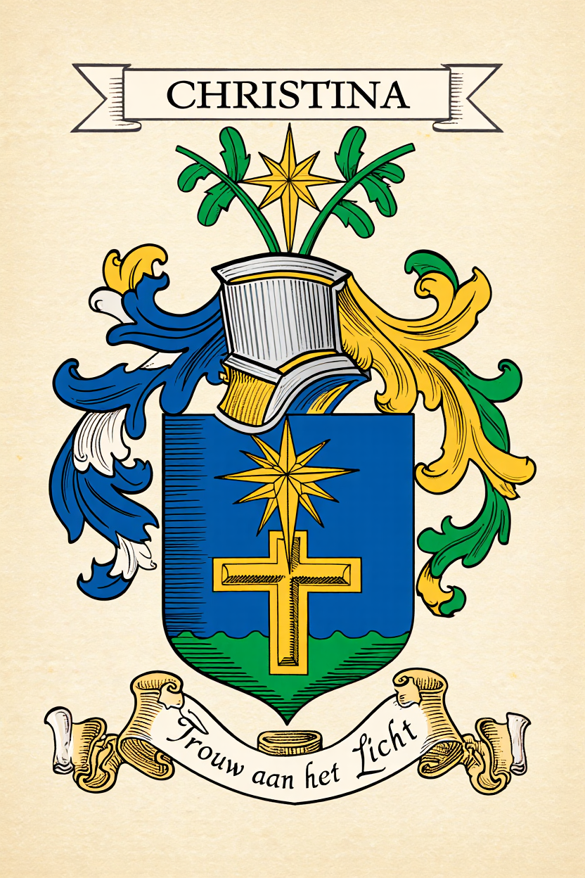 Familiewapen van de achternaam CHRISTINA (vergrendeld)