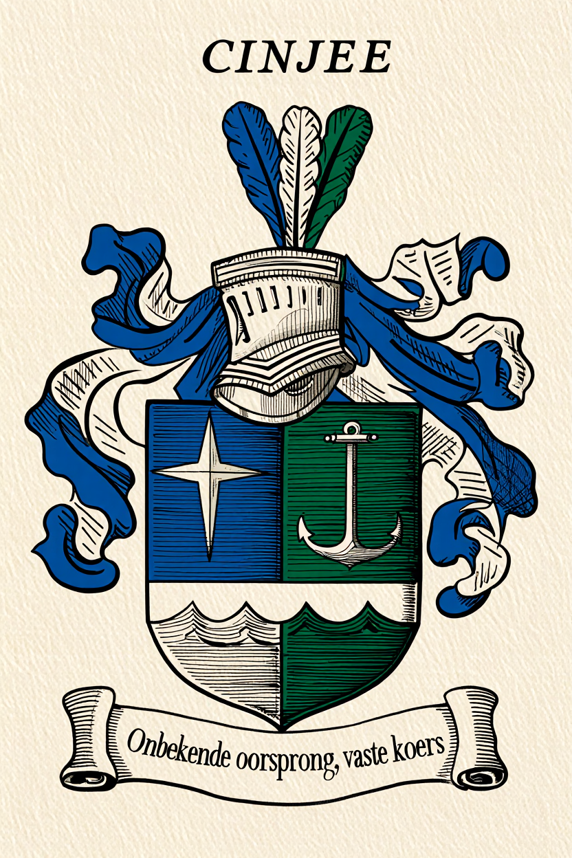 Familiewapen van de achternaam CINJEE (vergrendeld)