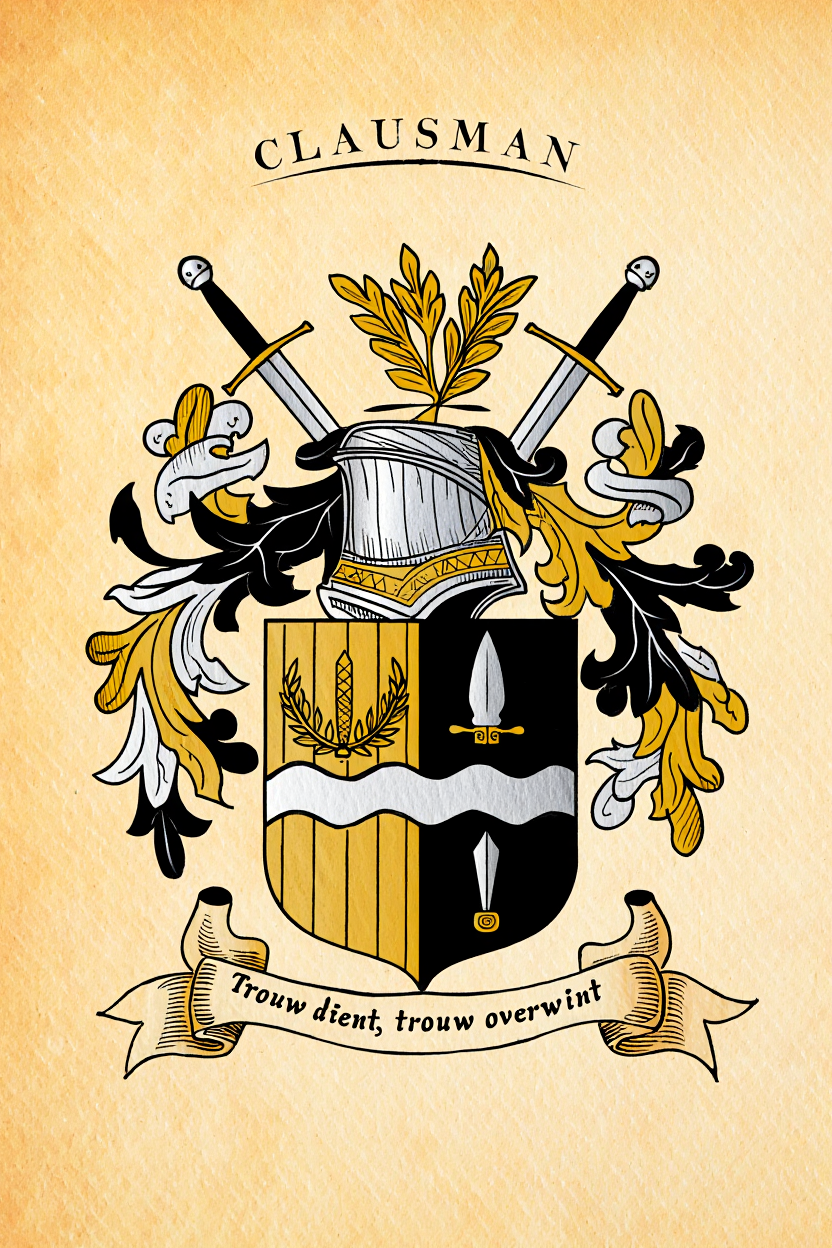 Familiewapen van de achternaam CLAUSMAN (vergrendeld)