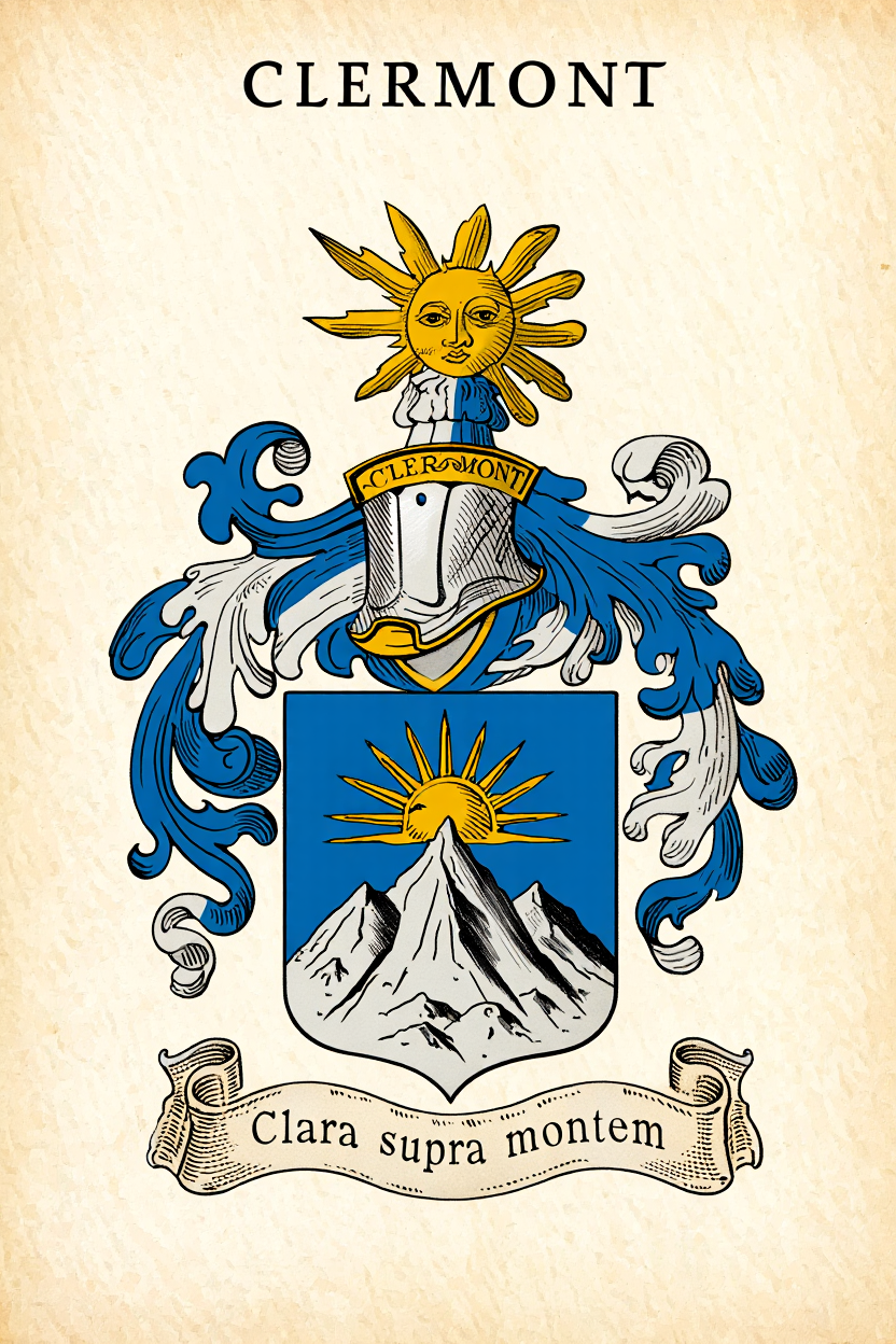 Familiewapen van de achternaam CLERMONT (vergrendeld)