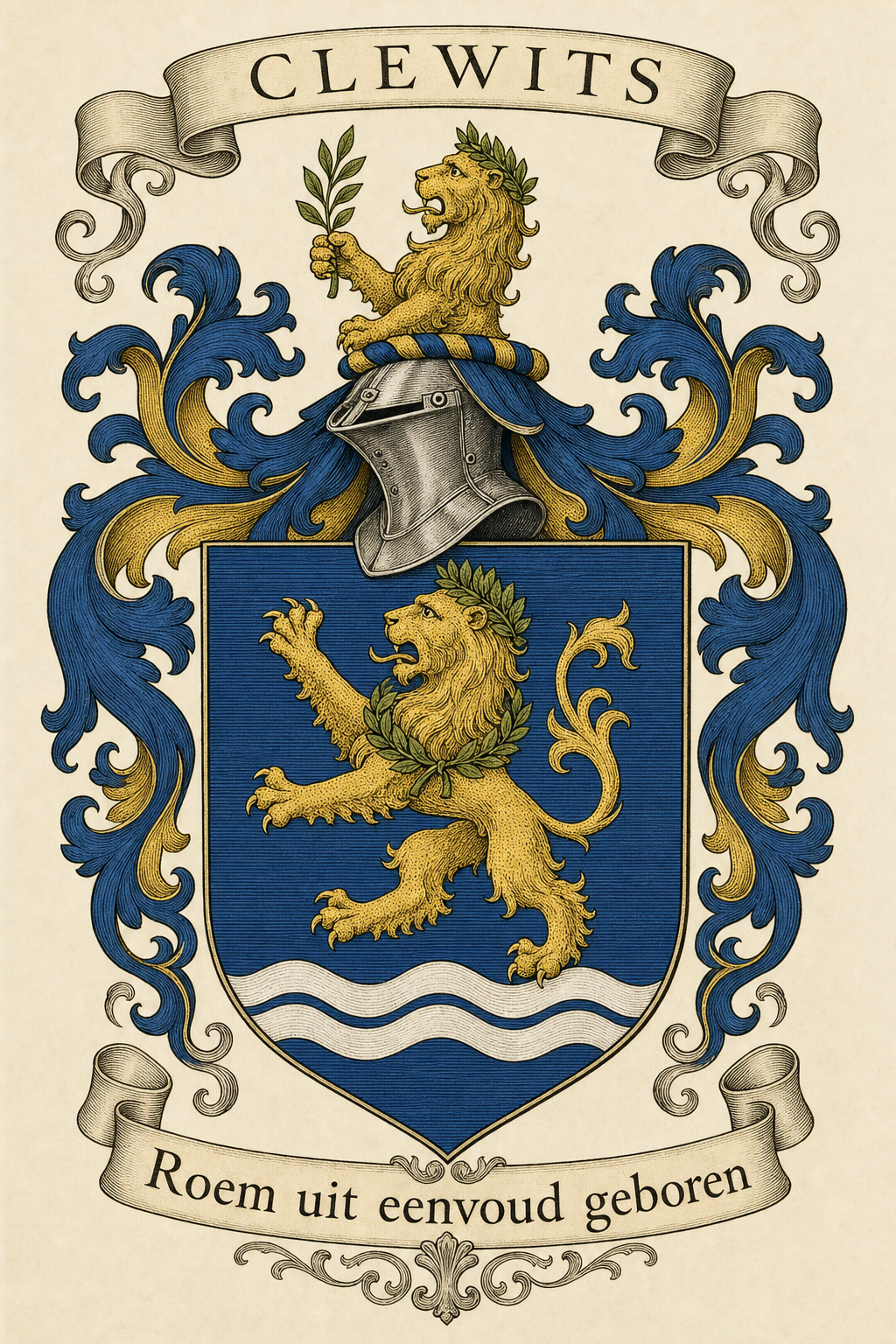 Familiewapen van de achternaam CLEWITS (vergrendeld)