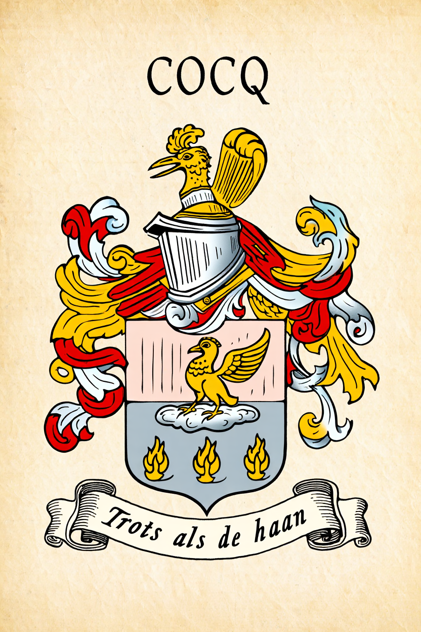 Familiewapen van de achternaam COCQ
