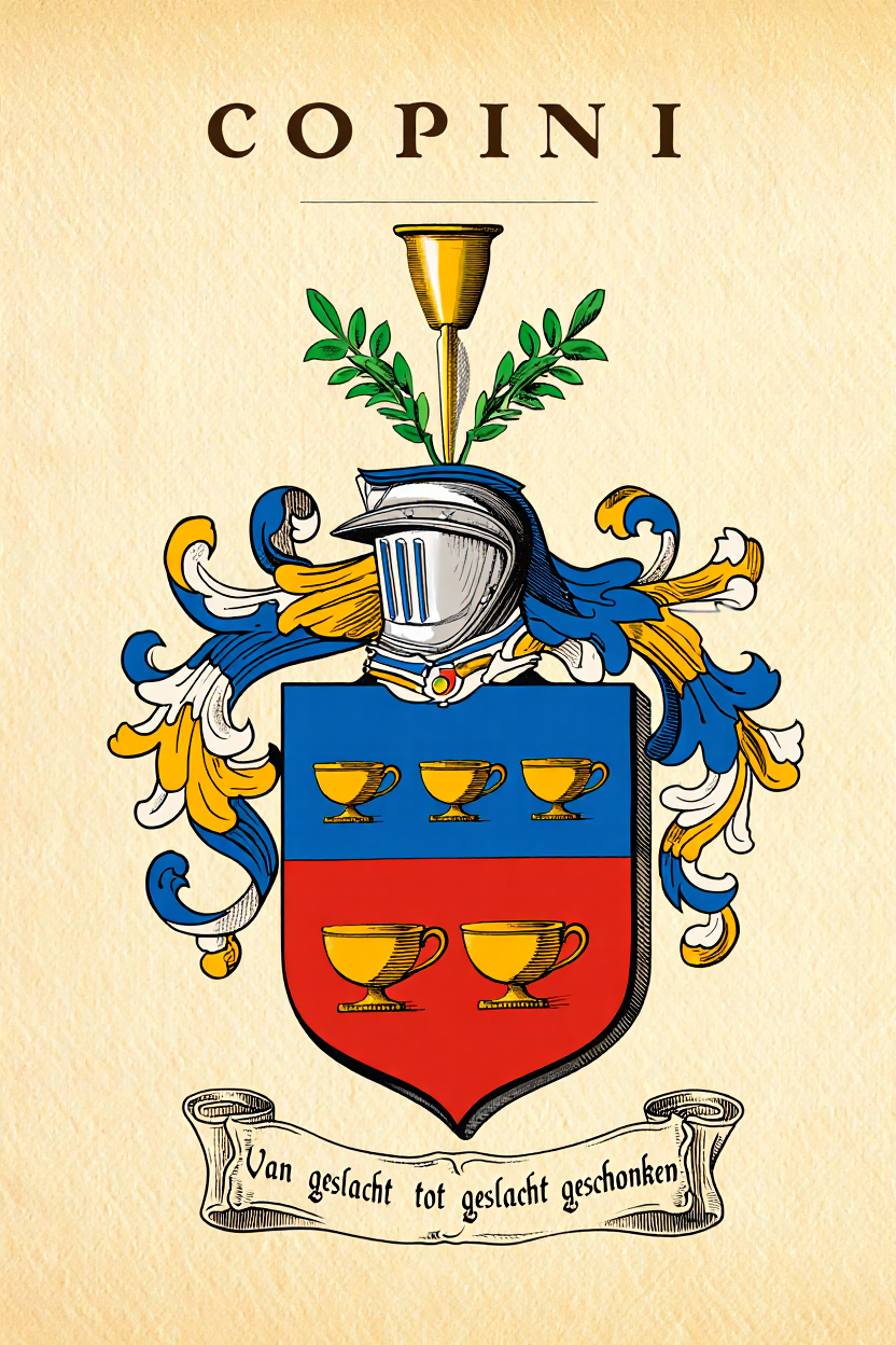 Familiewapen van de achternaam COPINI (vergrendeld)