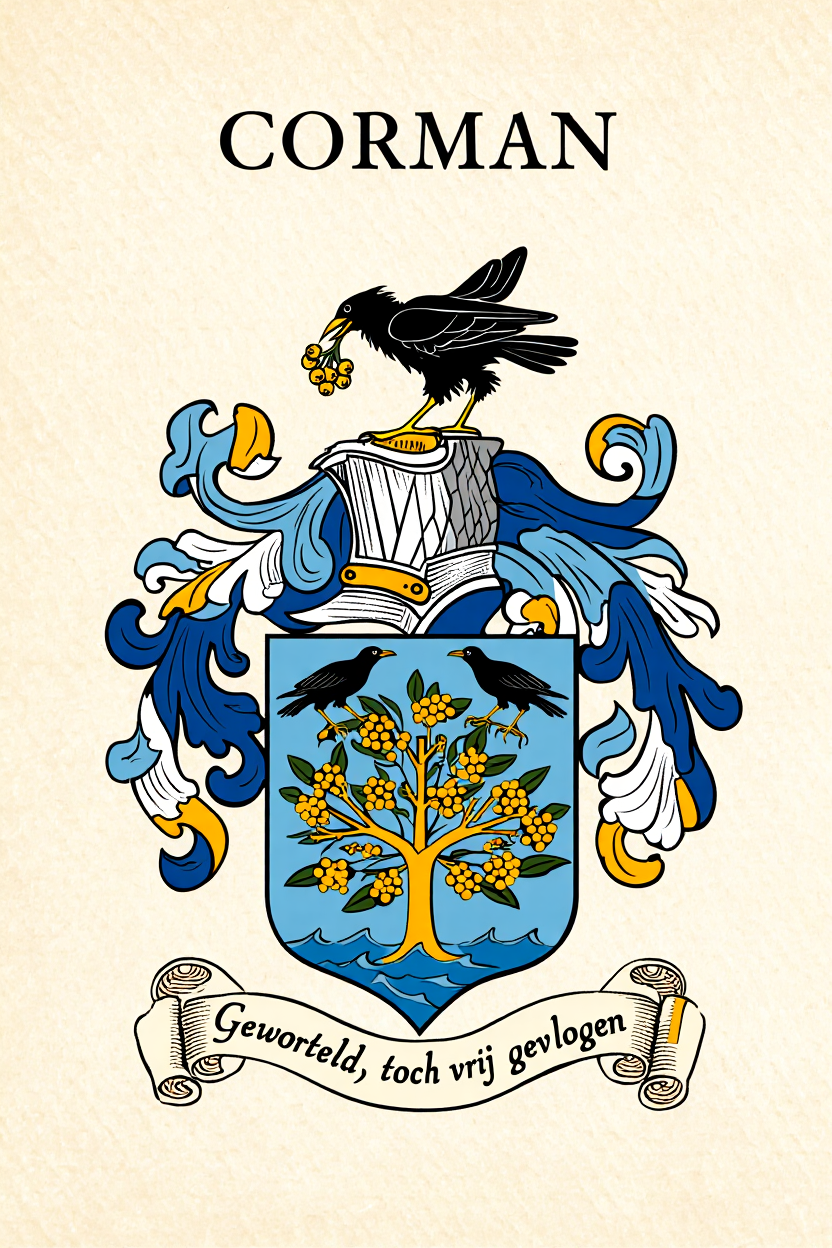 Familiewapen van de achternaam CORMAN (vergrendeld)