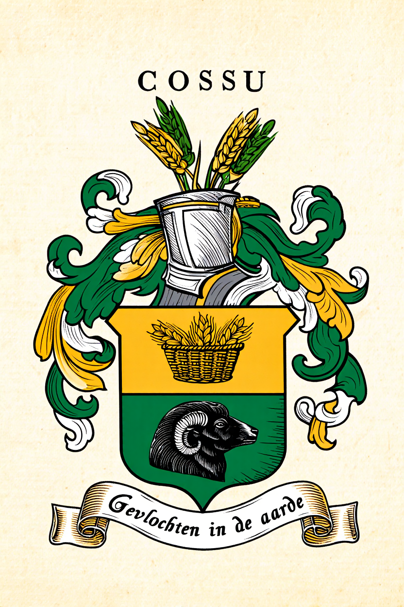 Familiewapen van de achternaam COSSU (vergrendeld)