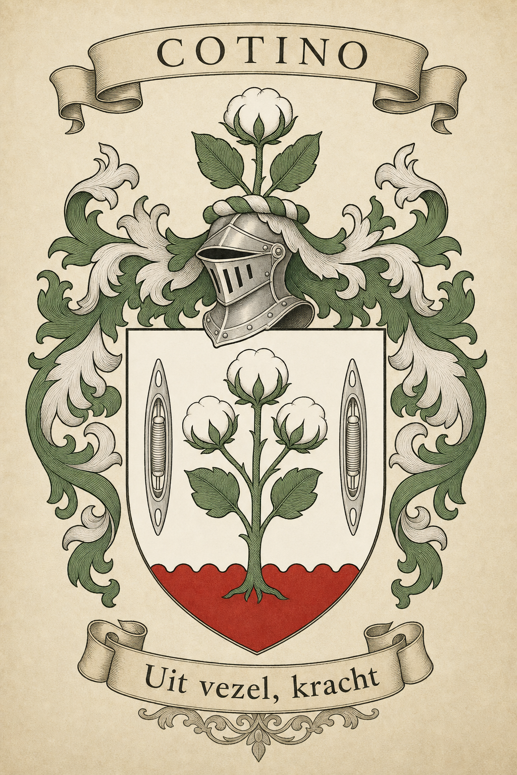 Familiewapen van de achternaam COTINO (vergrendeld)