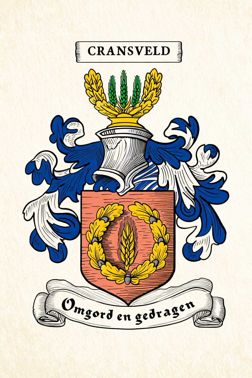 Familiewapen van de achternaam CRANSVELD (vergrendeld)
