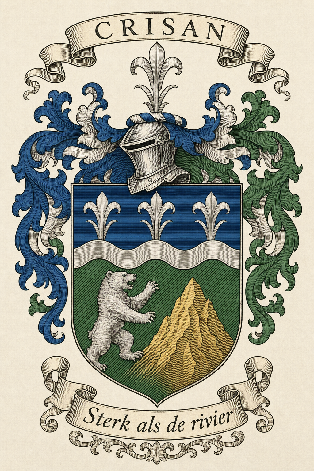 Familiewapen van de achternaam CRISAN (vergrendeld)