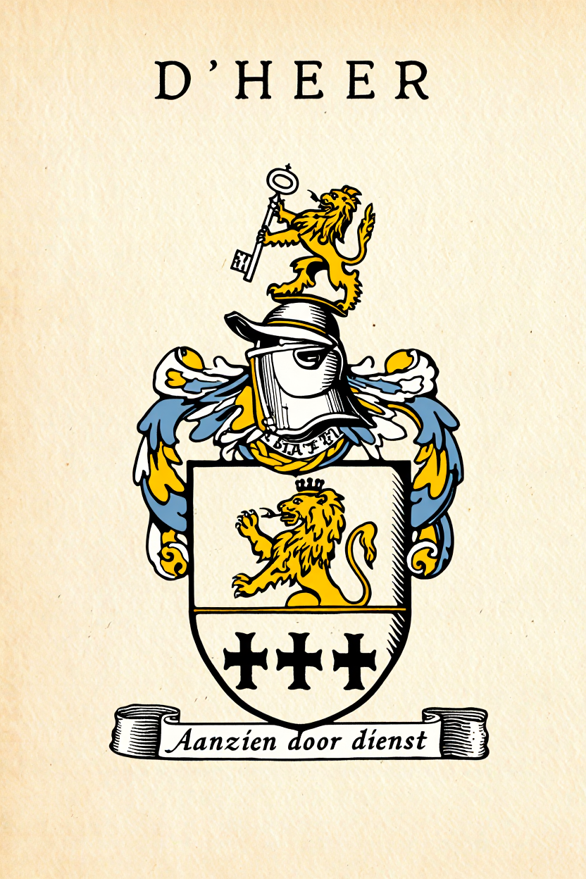 Familiewapen van de achternaam D'HEER (vergrendeld)