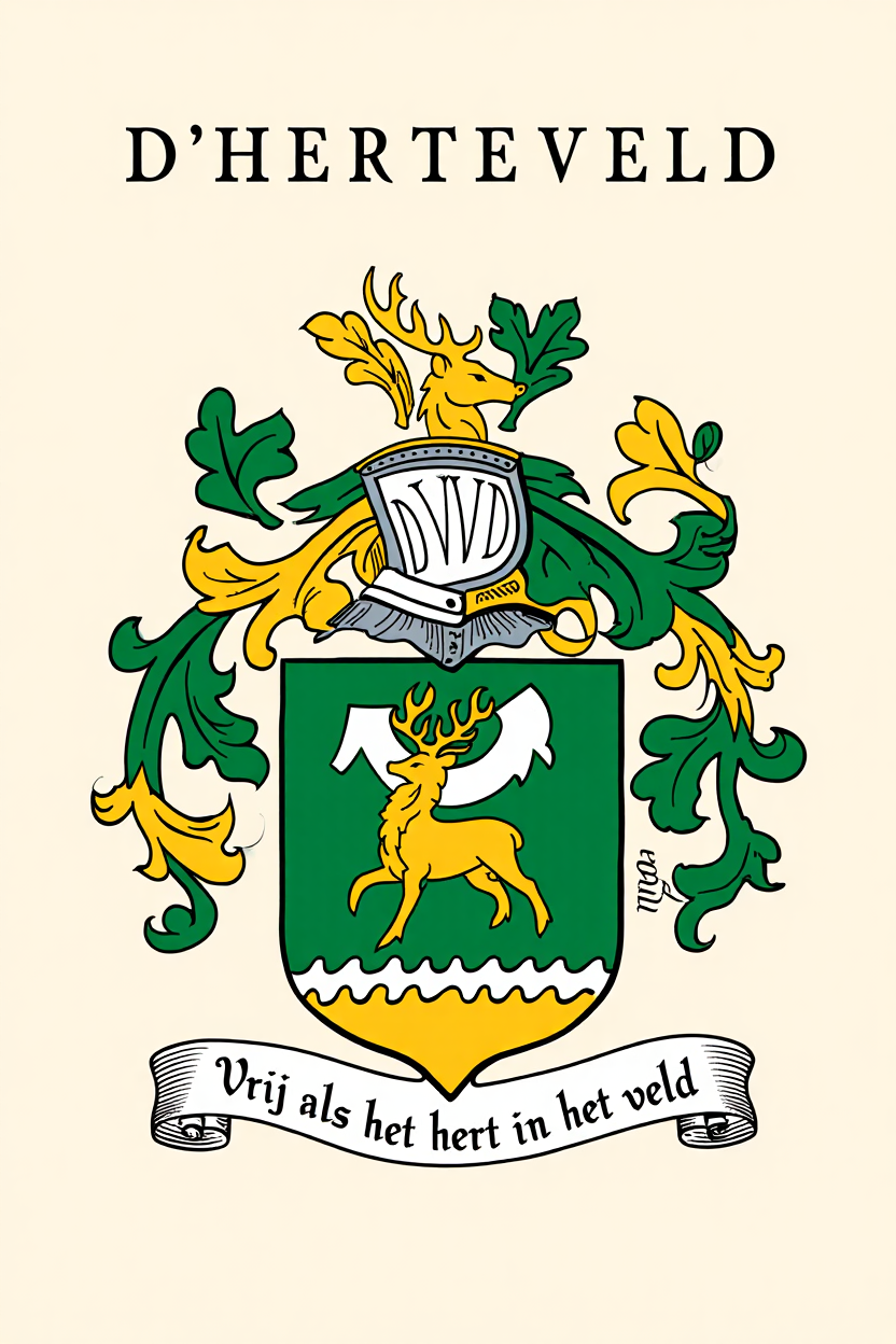Familiewapen van de achternaam D'HERTEVELD (vergrendeld)