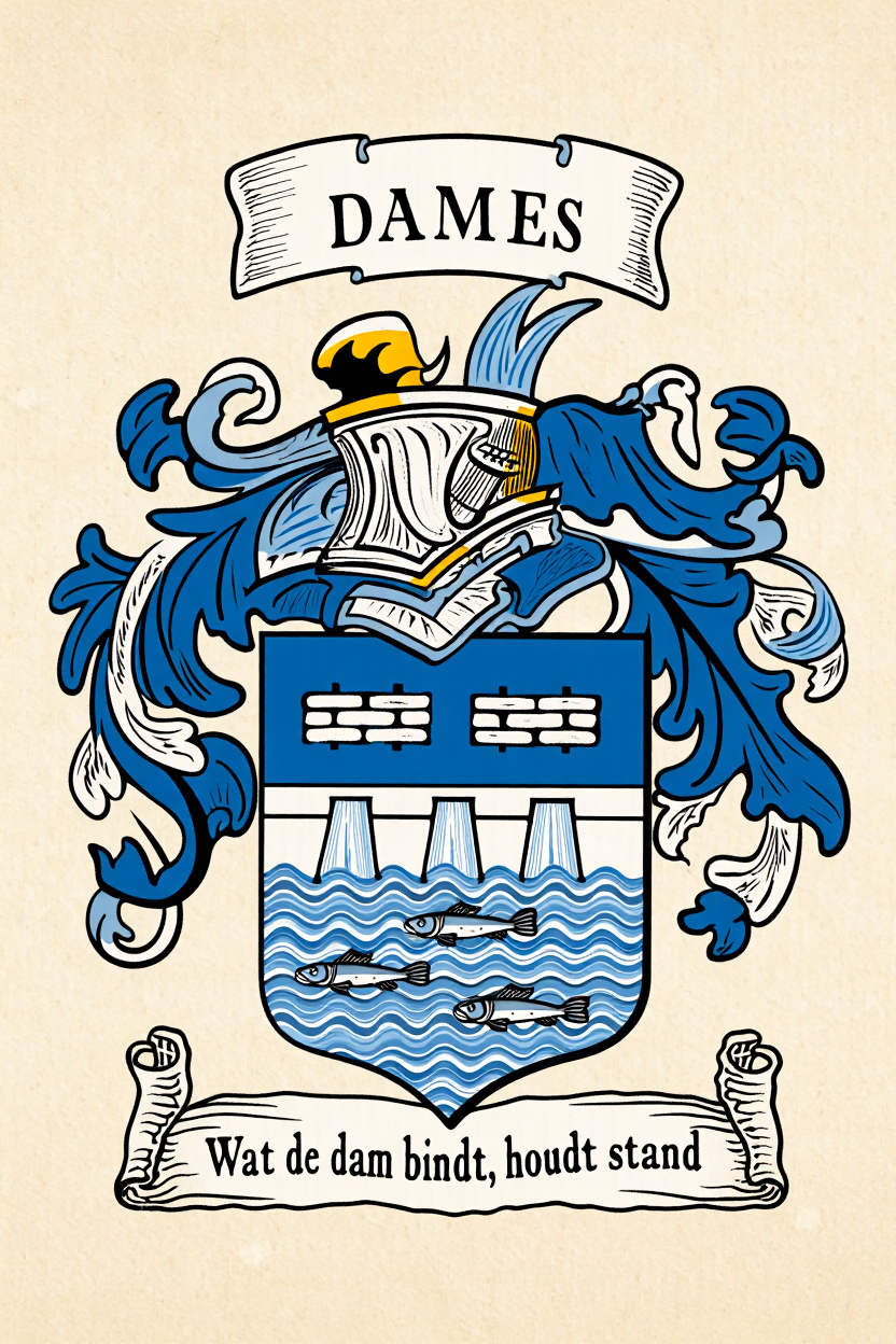 Familiewapen van de achternaam DAMES (vergrendeld)