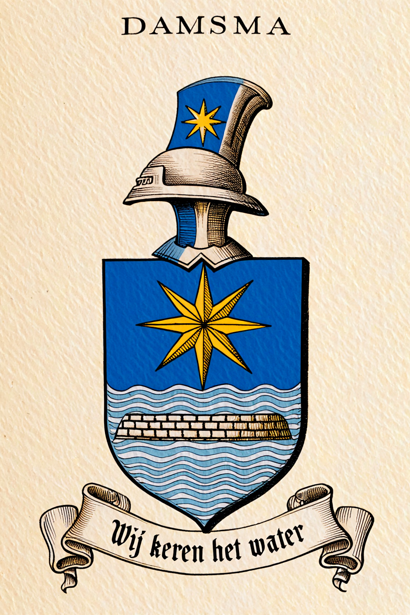 Familiewapen van de achternaam DAMSMA (vergrendeld)