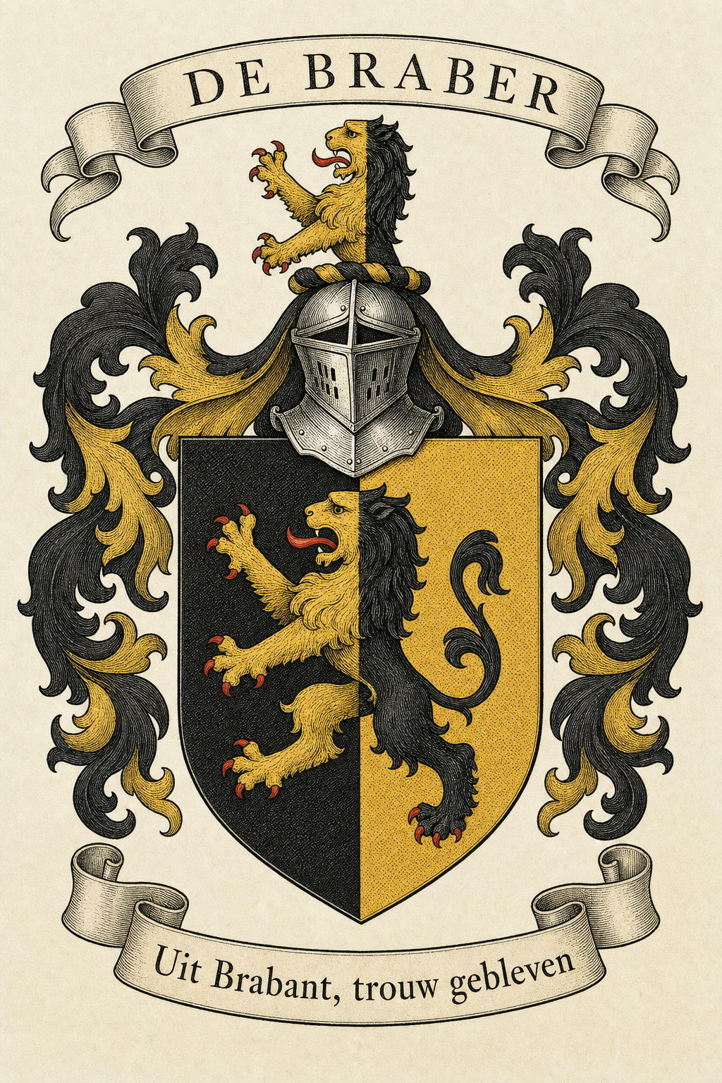 Familiewapen van de achternaam DE BRABER (vergrendeld)