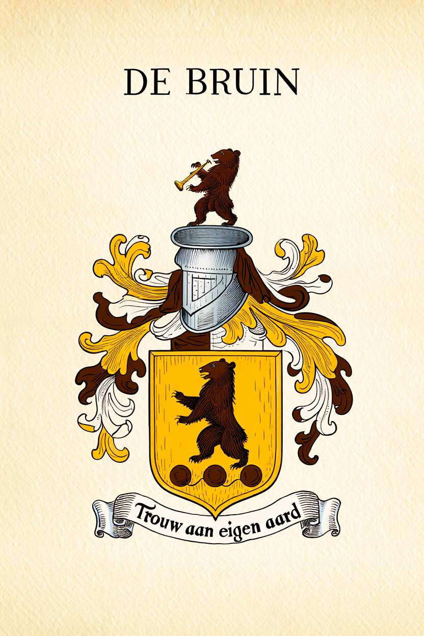 Familiewapen van de achternaam DE BRUIN