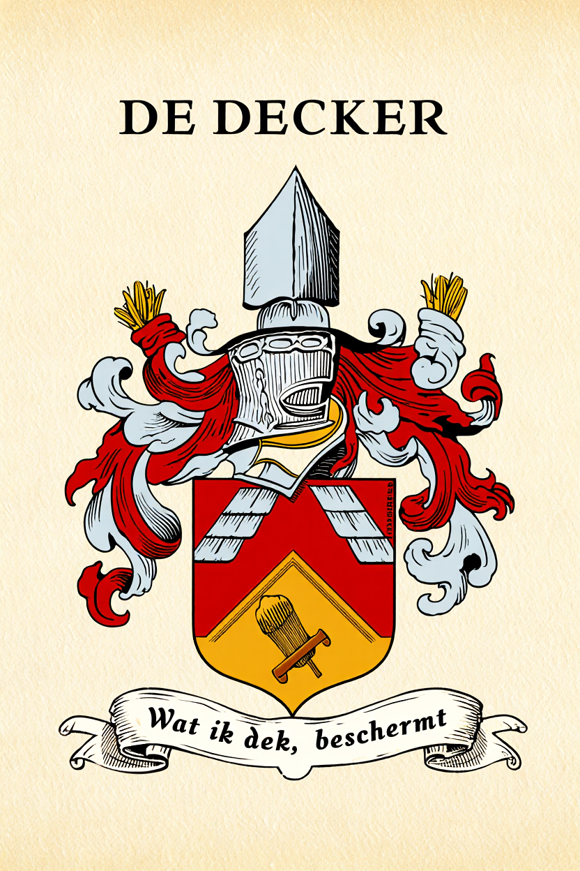 Familiewapen van de achternaam DE DECKER (vergrendeld)