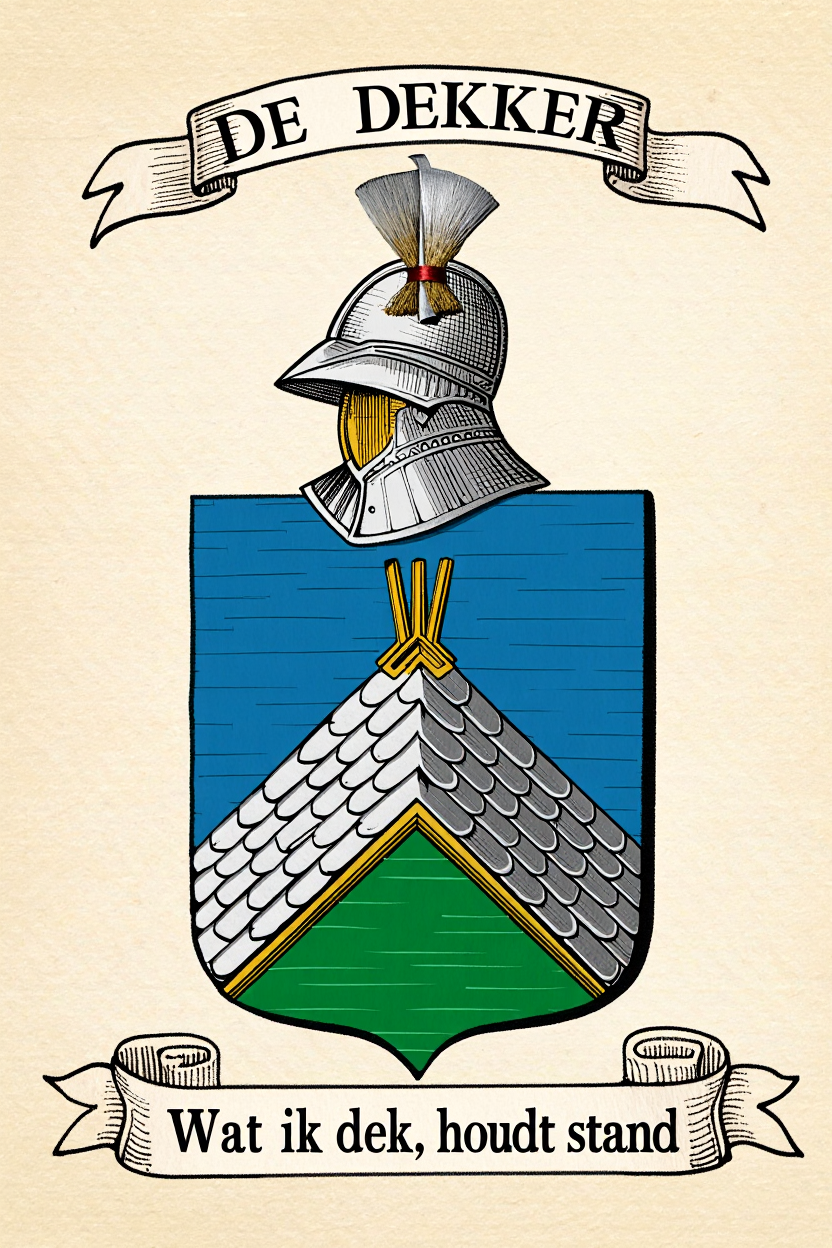 Familiewapen van de achternaam DE DEKKER (vergrendeld)
