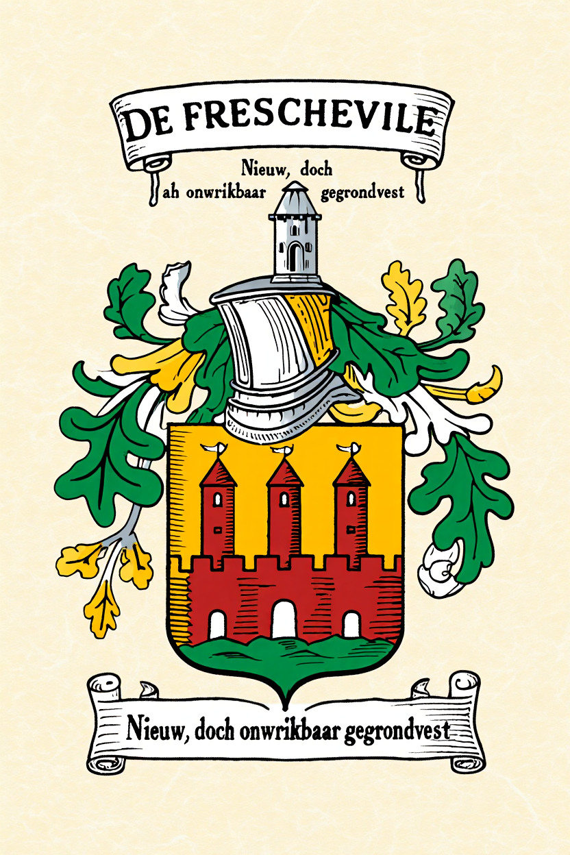Familiewapen van de achternaam DE FRESCHEVILLE (vergrendeld)