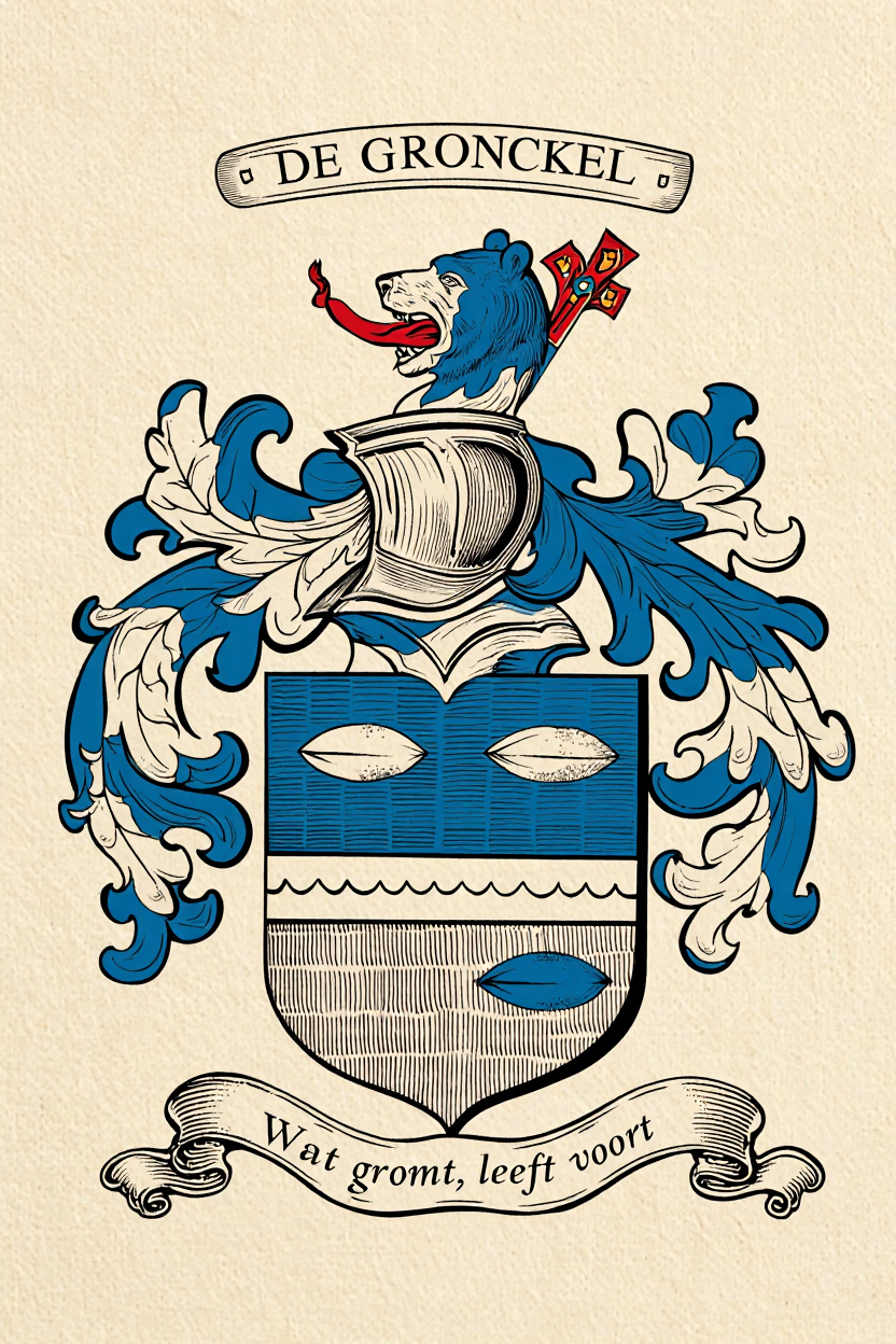 Familiewapen van de achternaam DE GRONCKEL (vergrendeld)