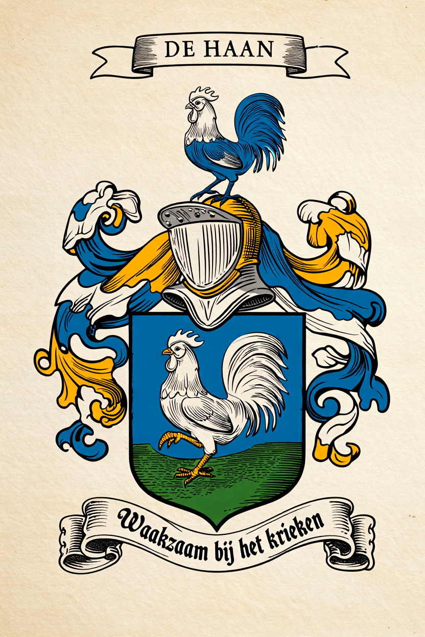 Familiewapen van de achternaam DE HAAN