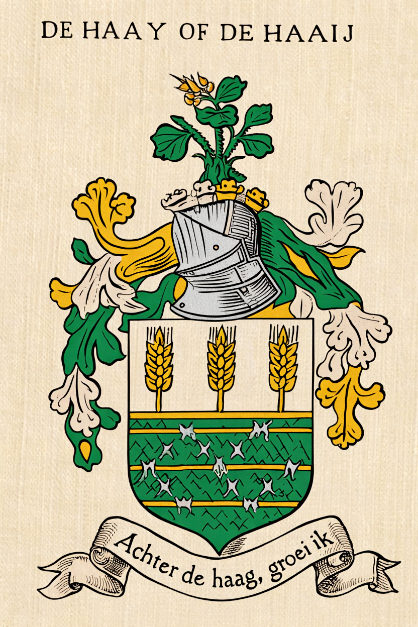 Familiewapen van de achternaam DE HAAY OF DE HAAIJ (vergrendeld)