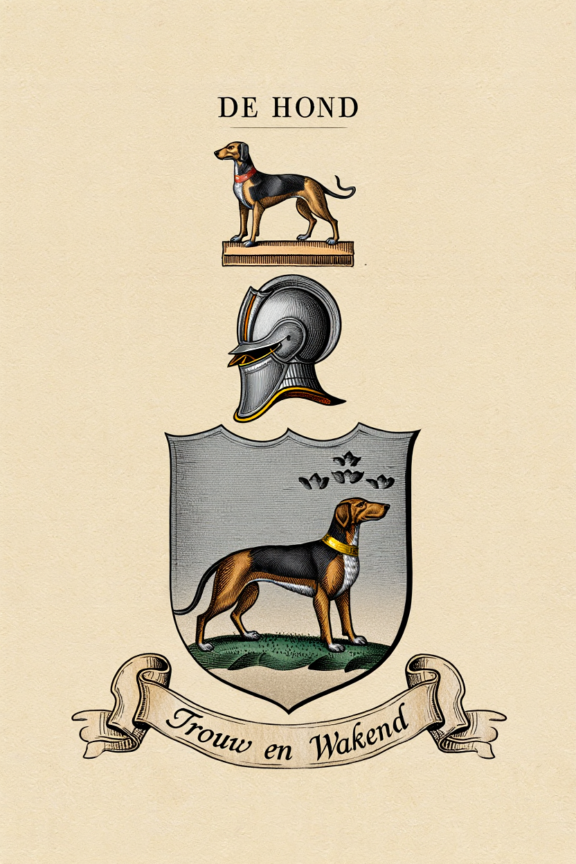 Familiewapen van de achternaam DE HOND (vergrendeld)