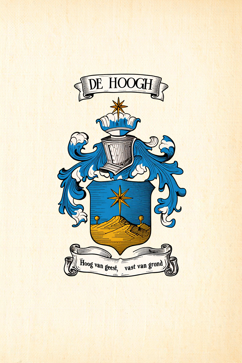 Familiewapen van de achternaam DE HOOGH (vergrendeld)