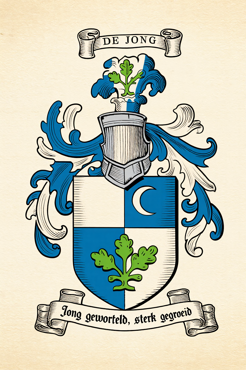 Familiewapen van de achternaam DE JONG