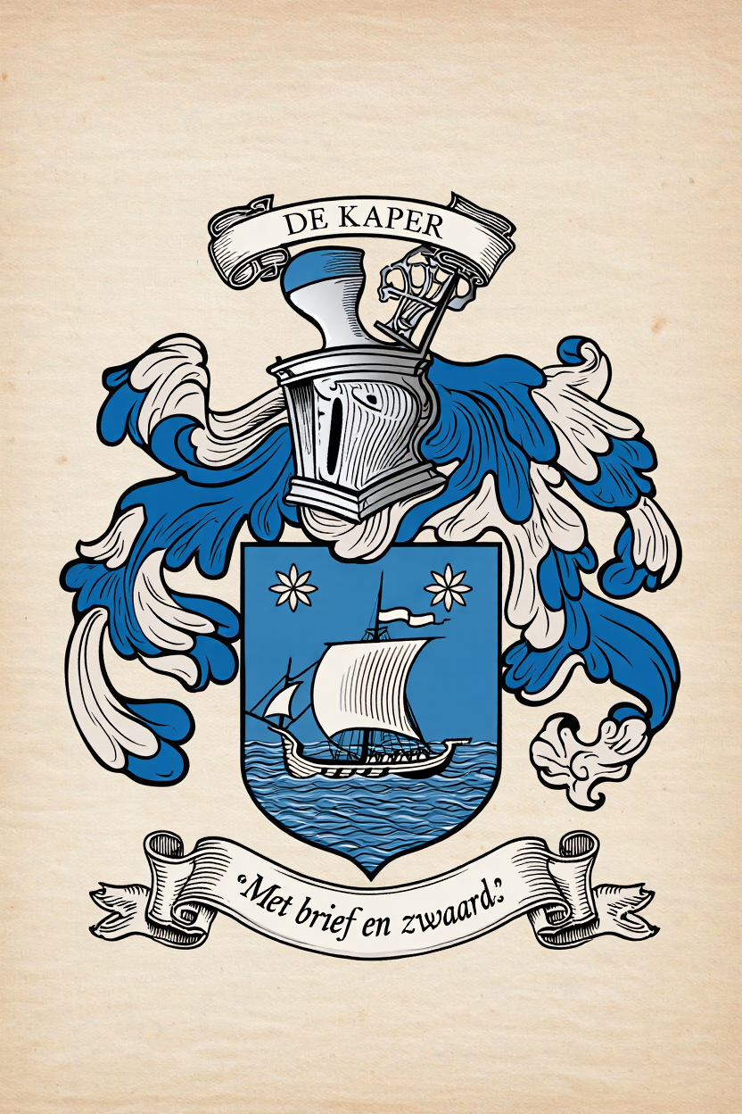 Familiewapen van de achternaam DE KAPER (vergrendeld)
