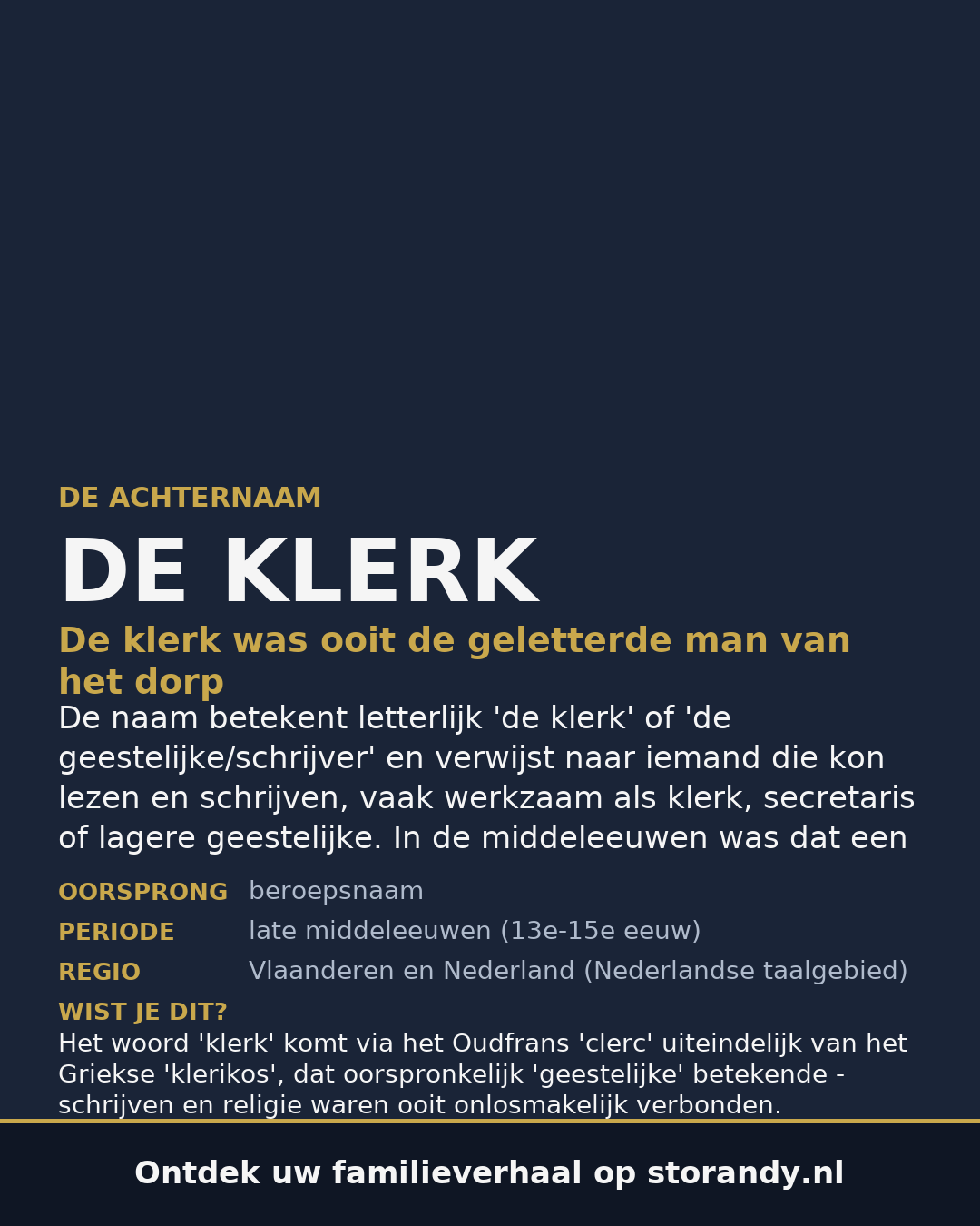 Familiewapen van de achternaam DE KLERK