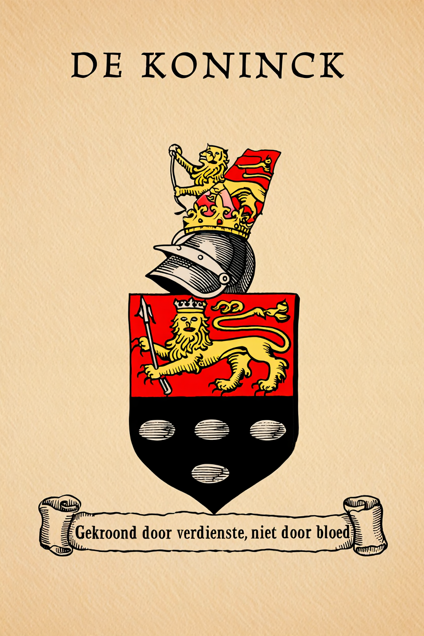 Familiewapen van de achternaam DE KONINCK (vergrendeld)