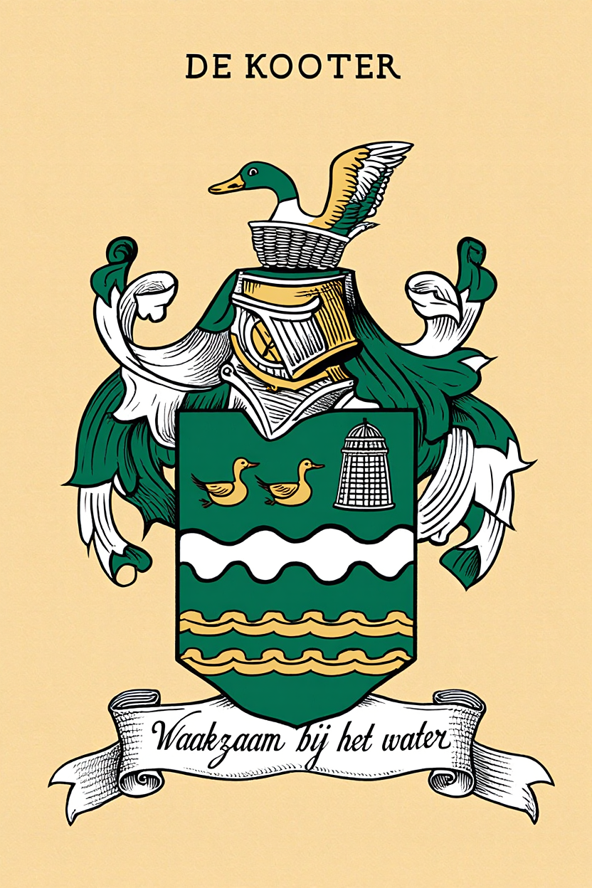 Familiewapen van de achternaam DE KOOTER (vergrendeld)