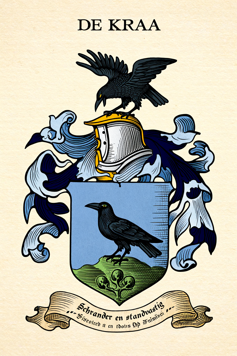 Familiewapen van de achternaam DE KRAA (vergrendeld)