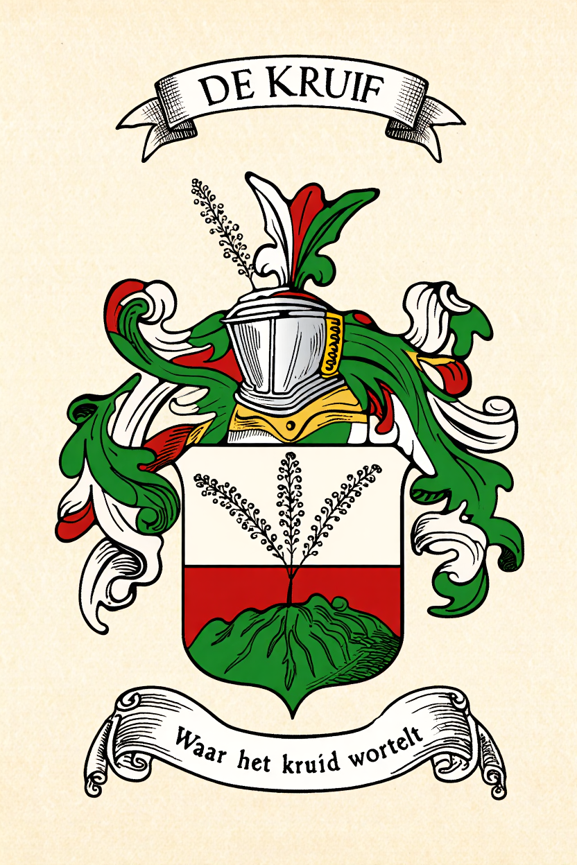 Familiewapen van de achternaam DE KRUIF (vergrendeld)