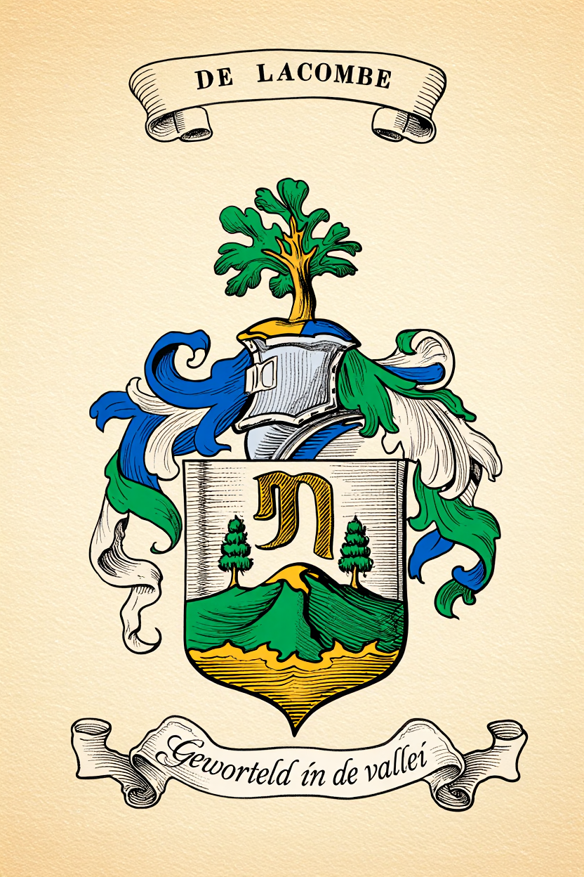 Familiewapen van de achternaam DE LACOMBE