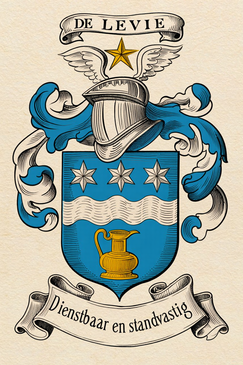Familiewapen van de achternaam DE LEVIE (vergrendeld)