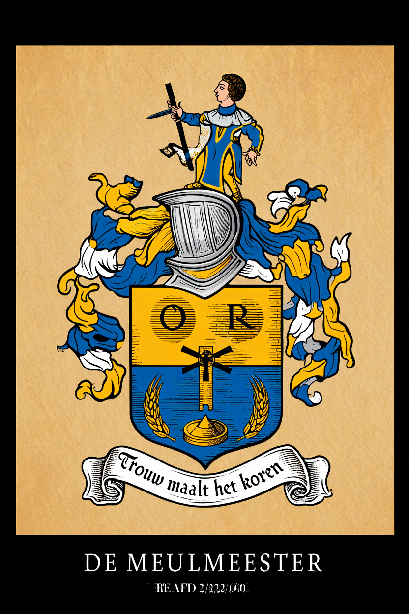Familiewapen van de achternaam DE MEULMEESTER (vergrendeld)