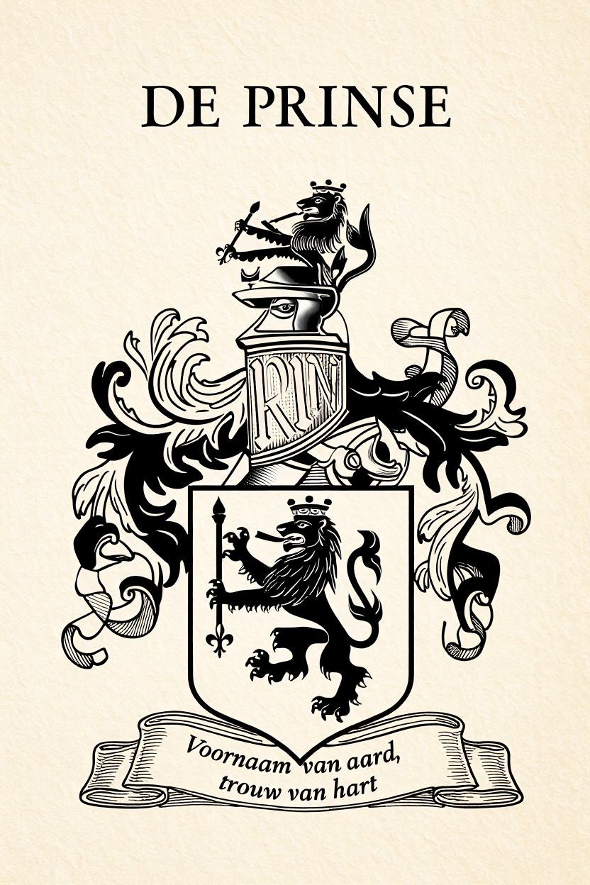 Familiewapen van de achternaam DE PRINSE (vergrendeld)