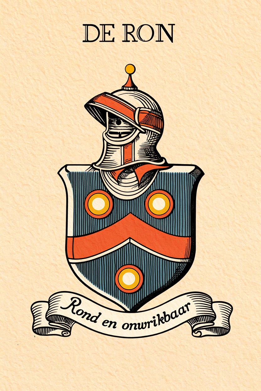 Familiewapen van de achternaam DE RON (vergrendeld)