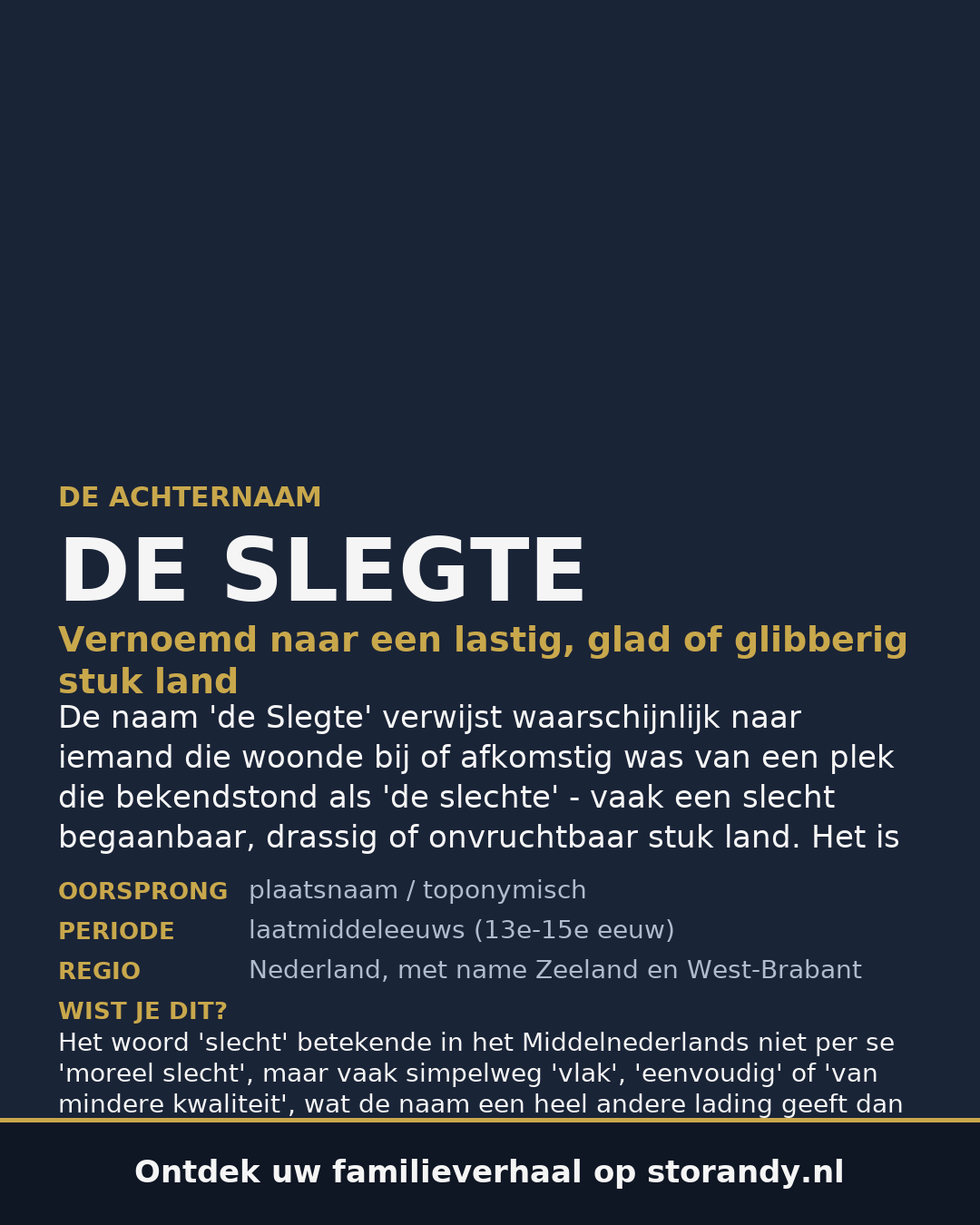 Familiewapen van de achternaam DE SLEGTE (vergrendeld)