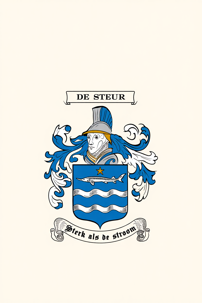 Familiewapen van de achternaam DE STEUR (vergrendeld)