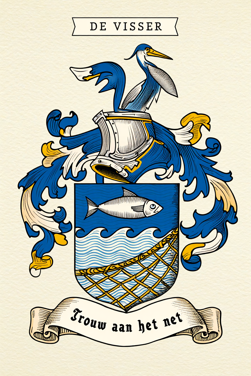 Familiewapen van de achternaam DE VISSER