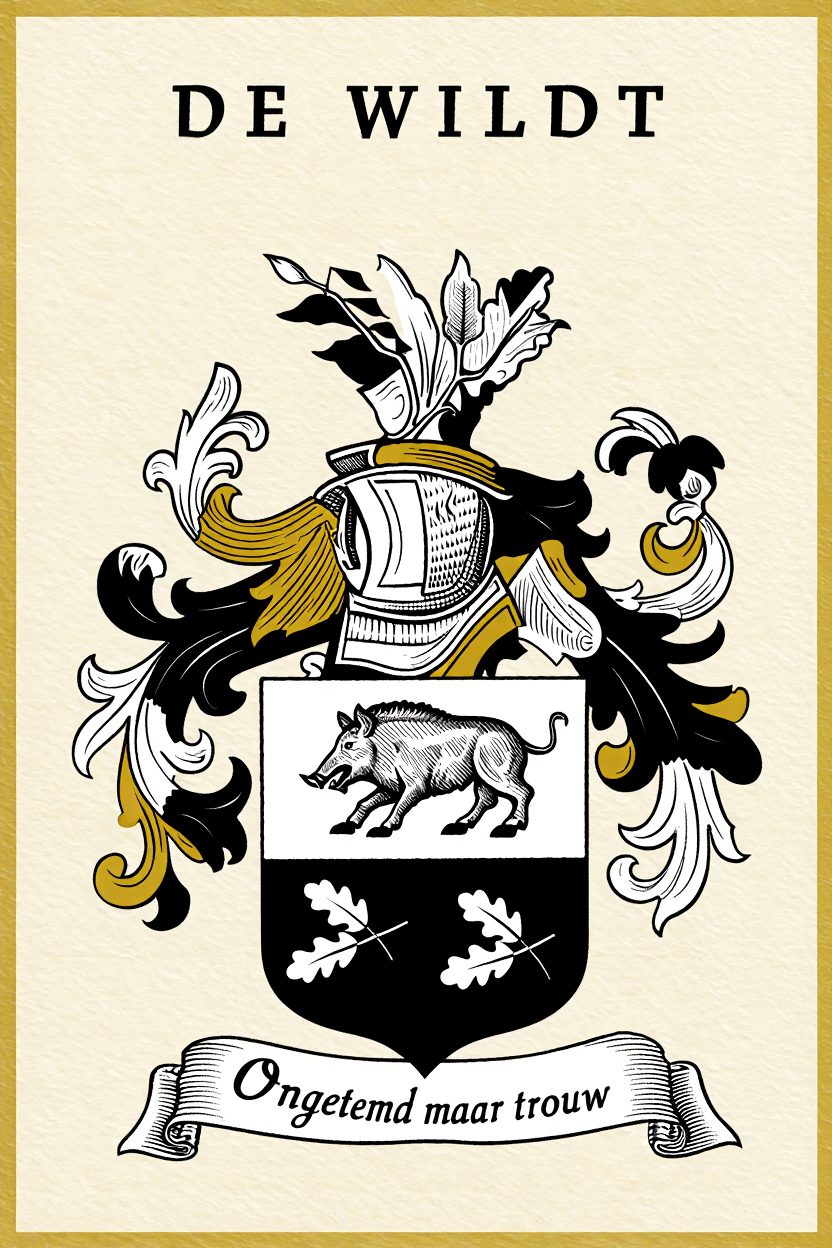 Familiewapen van de achternaam DE WILDT (vergrendeld)